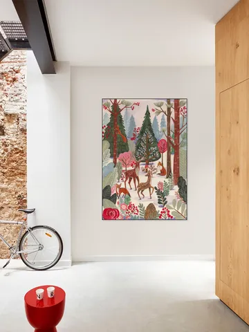 Animals in winter forest