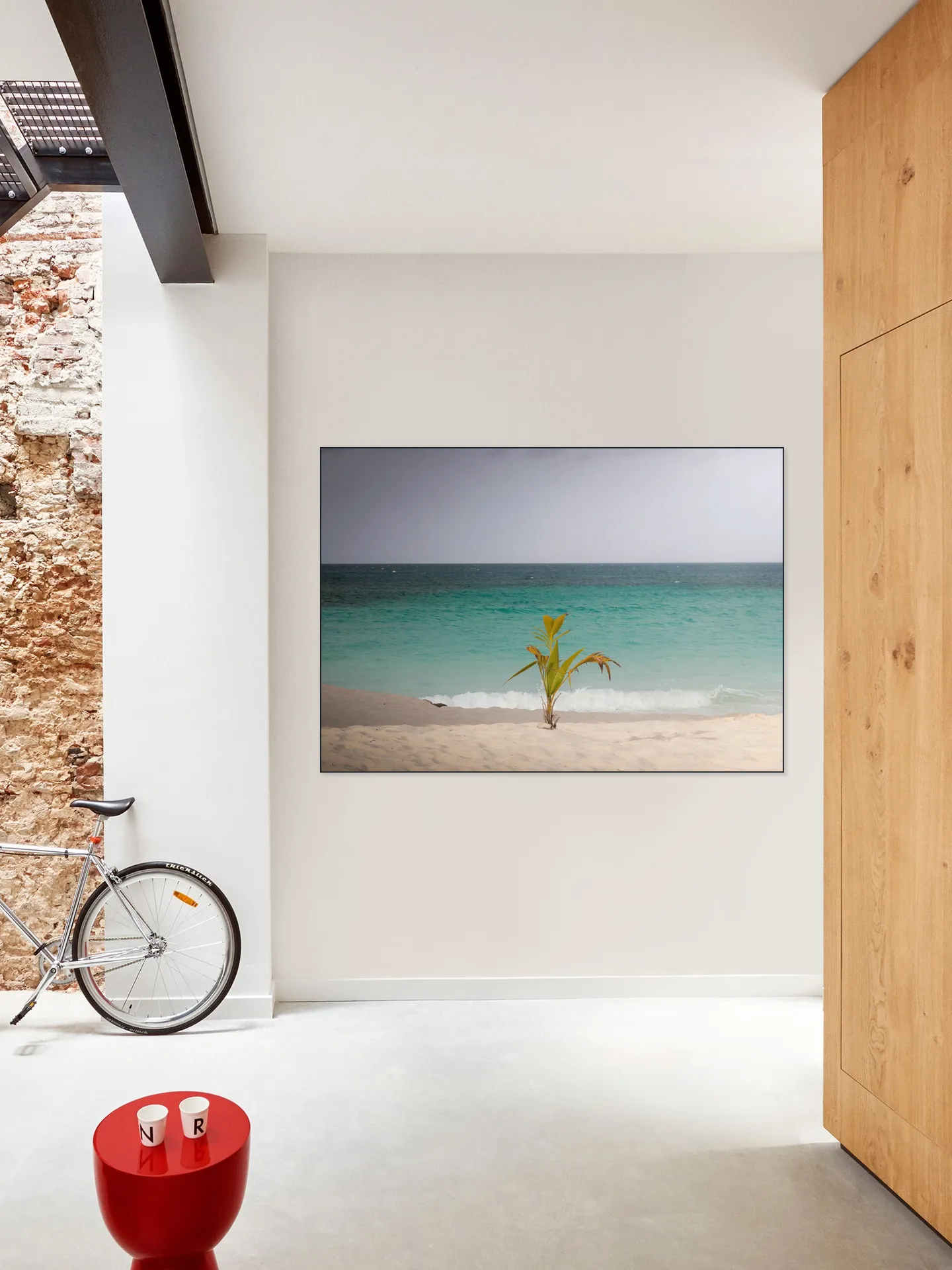 Lonely Palm On Quiet Tropical Beach