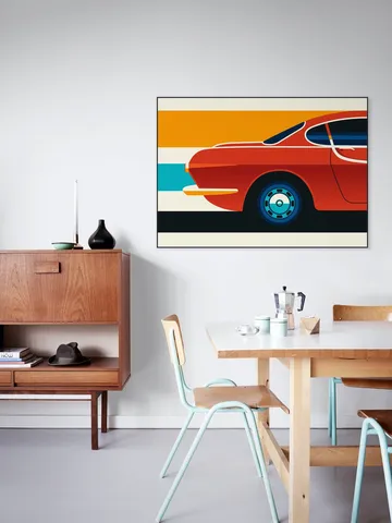 Red Vintage Sports Car Back