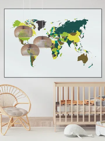 World Map Mosaic Spring