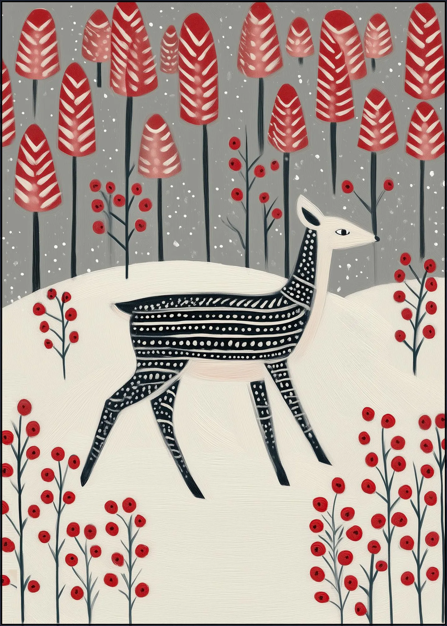 Fawn in a Winter Landscape