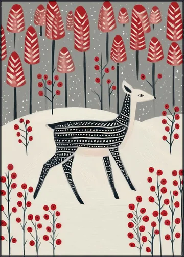 Fawn in a Winter Landscape