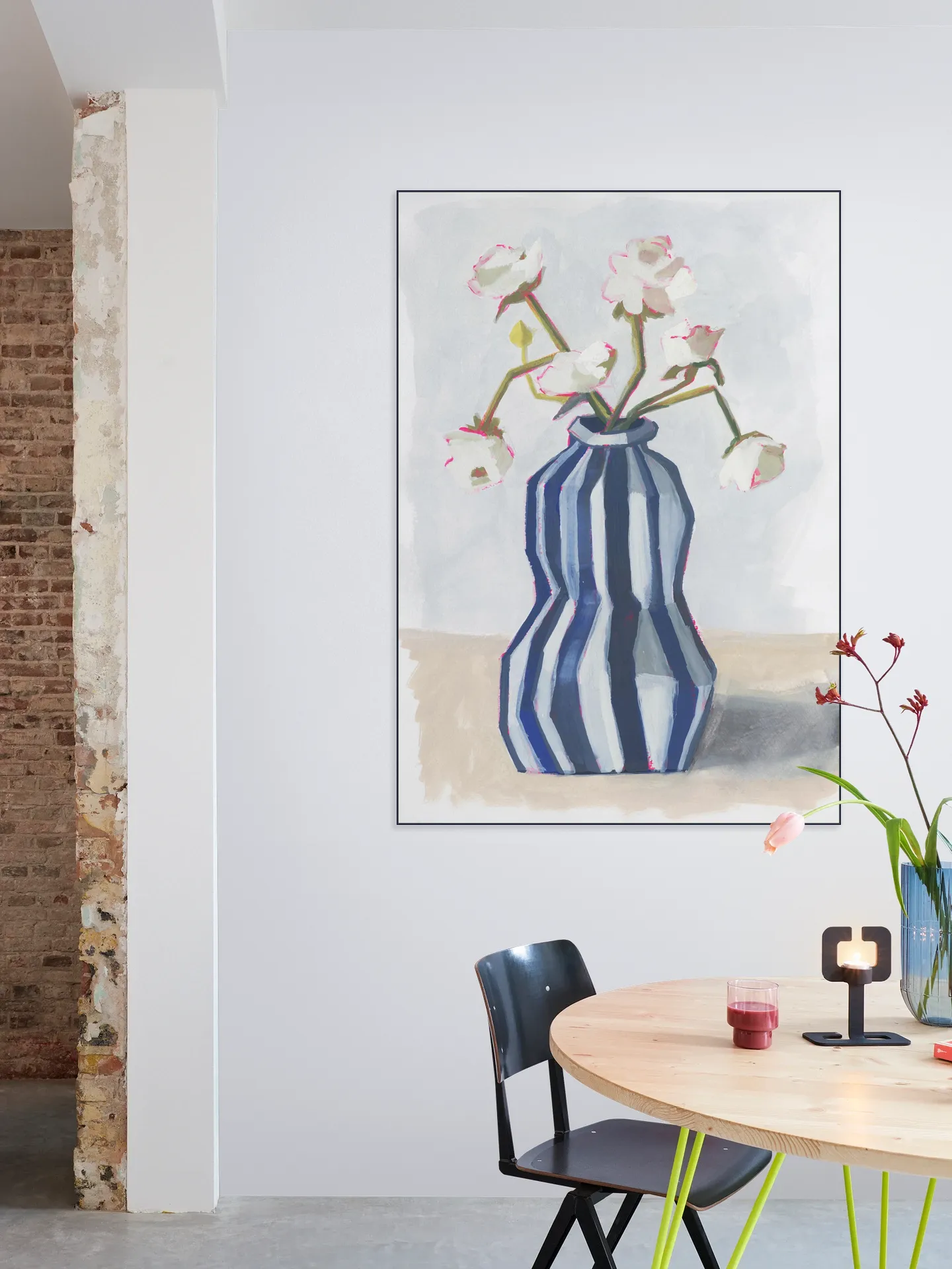 Flowers in a striped vase II