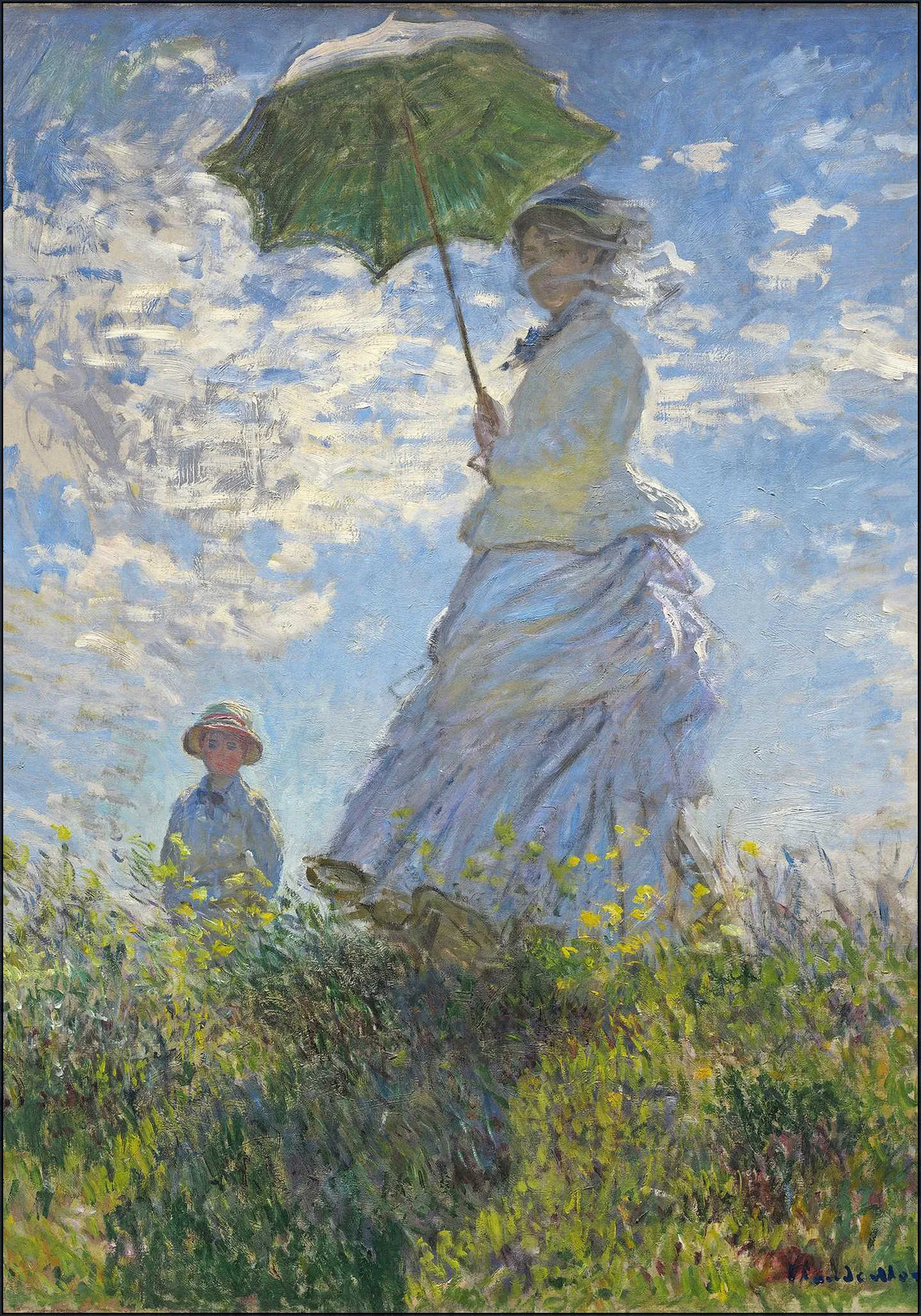 Women with a Parasol - Madame Monet and Son