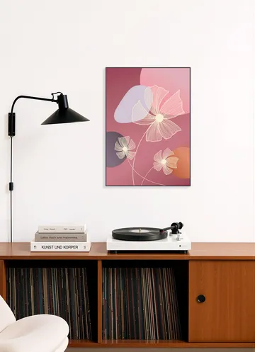 White Line Art Pink
