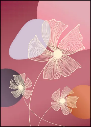White Line Art Pink