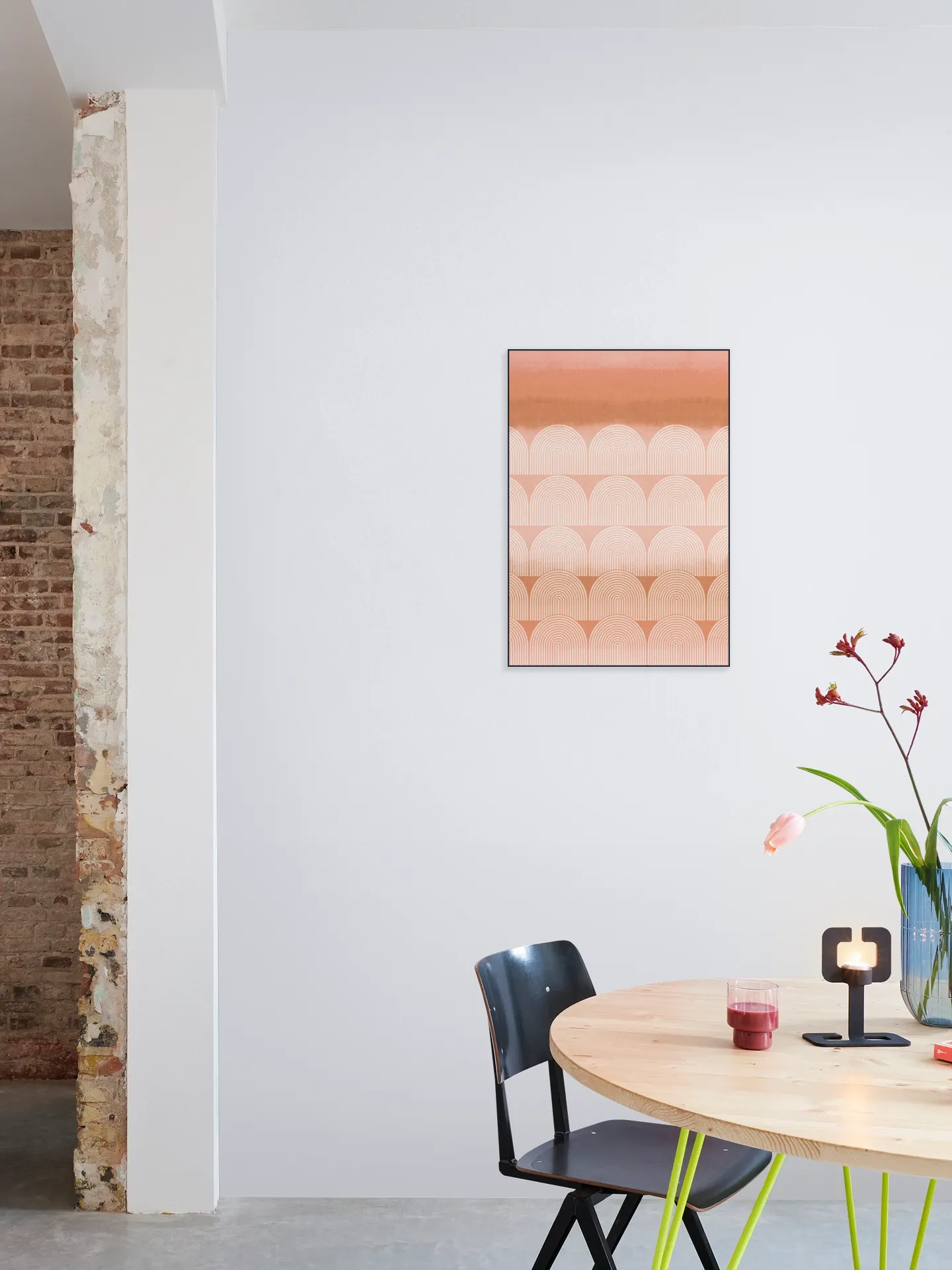 Mid Century Retro Arches Terracotta Sunset