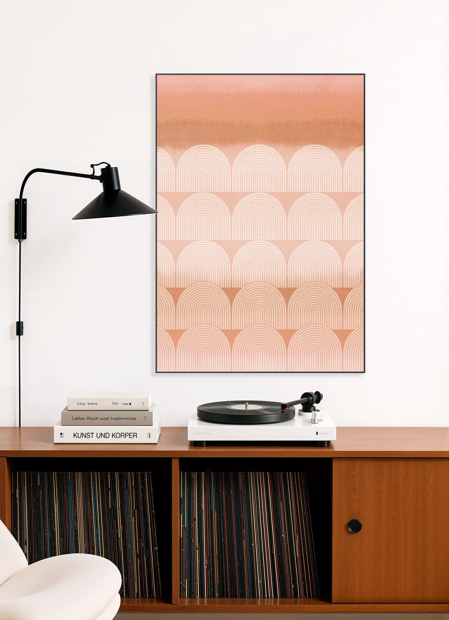 Mid Century Retro Arches Terracotta Sunset