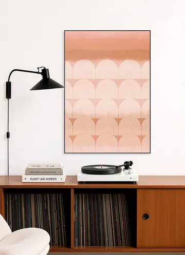 Mid Century Retro Arches Terracotta Sunset