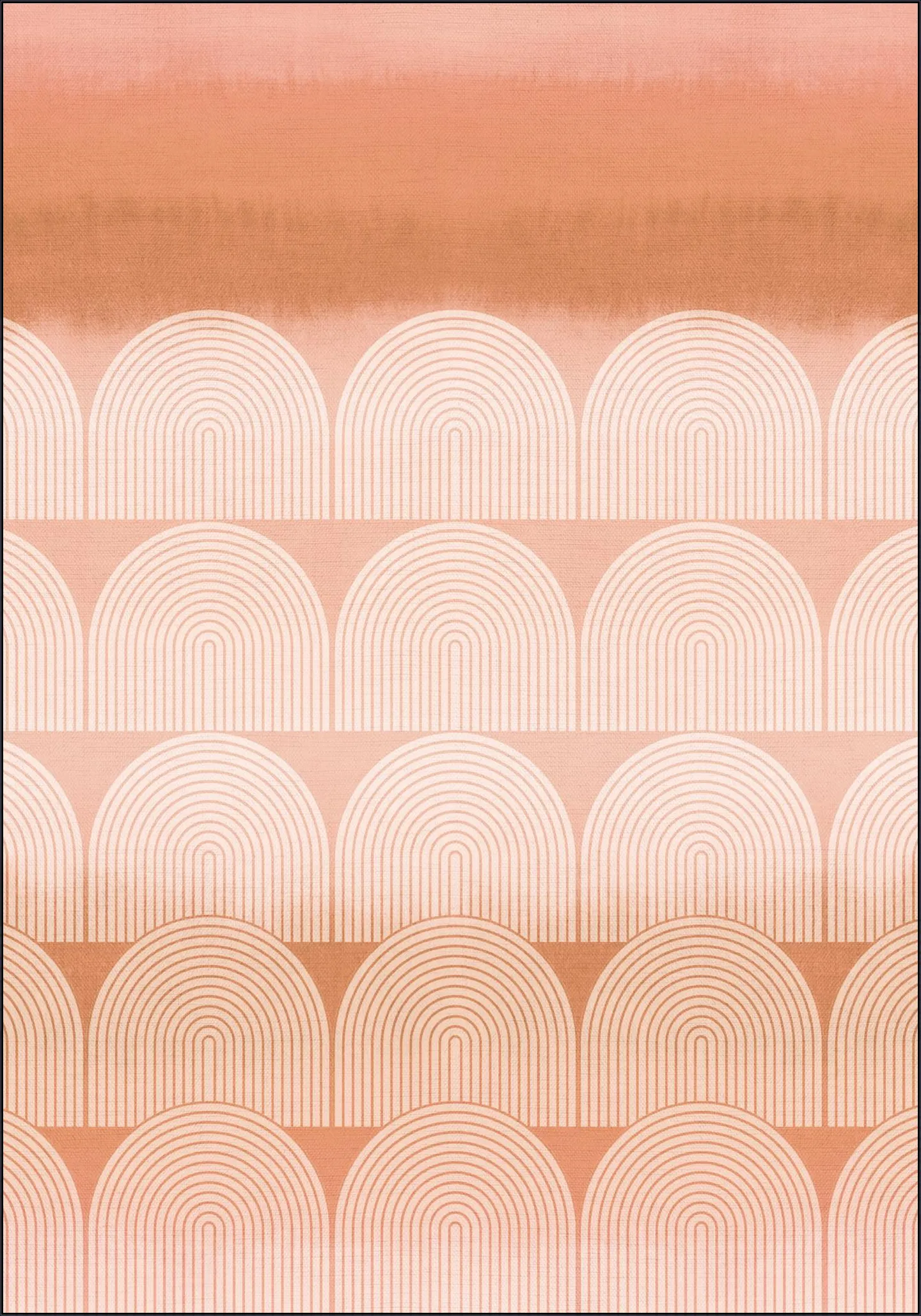 Mid Century Retro Arches Terracotta Sunset