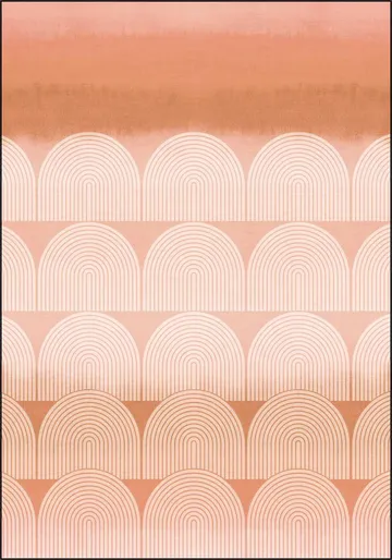 Mid Century Retro Arches Terracotta Sunset