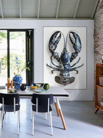 Lobster in Delft Blue Floral Porcelain Style