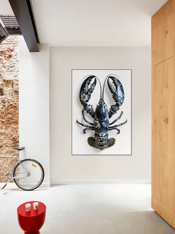 Lobster in Delft Blue Floral Porcelain Style