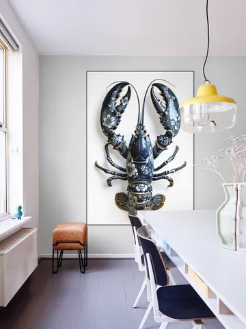 Lobster in Delft Blue Floral Porcelain Style