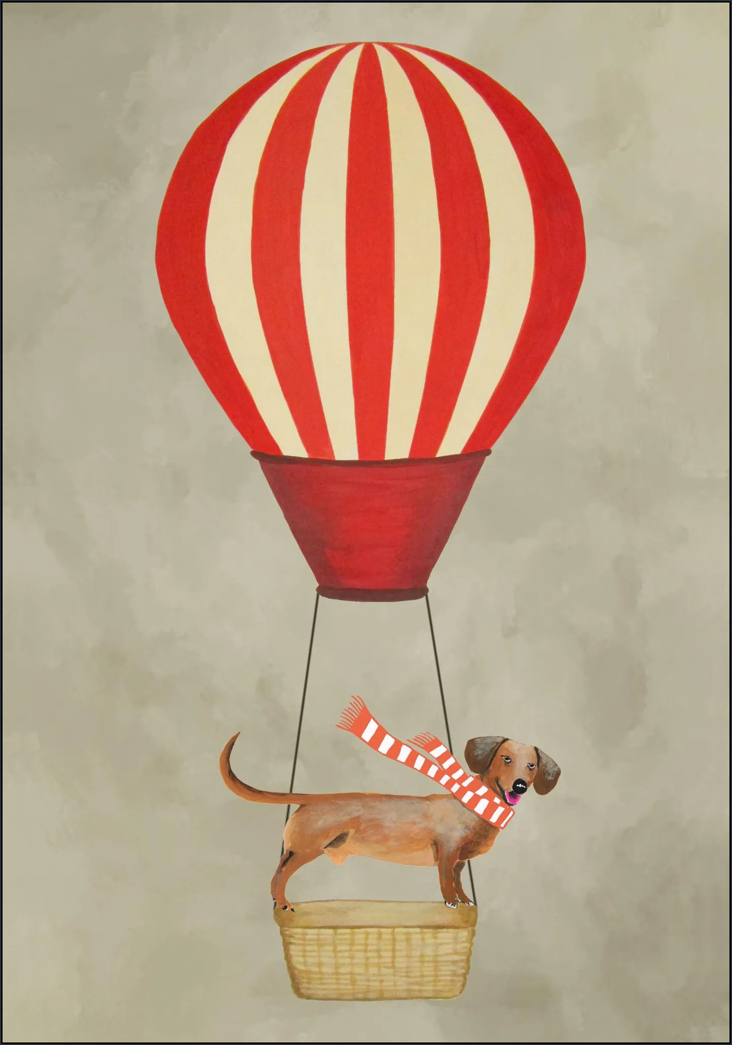 Dachshund with airballoon