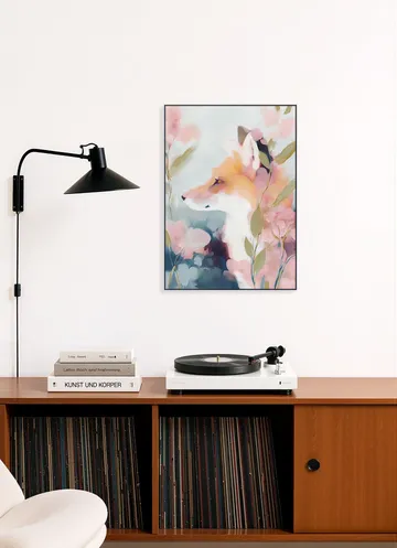 Dreamy Fox Portrait With Flowers