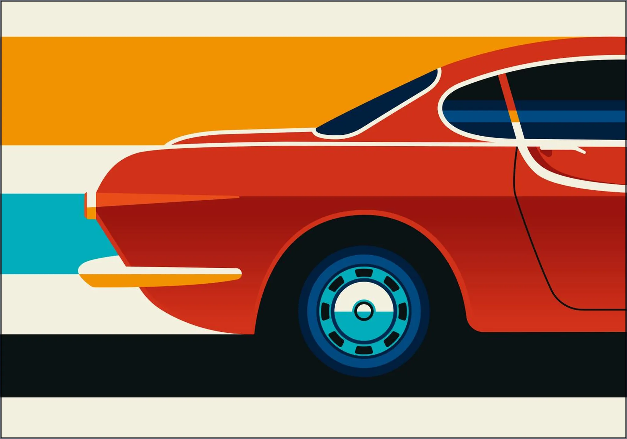 Red Vintage Sports Car Back