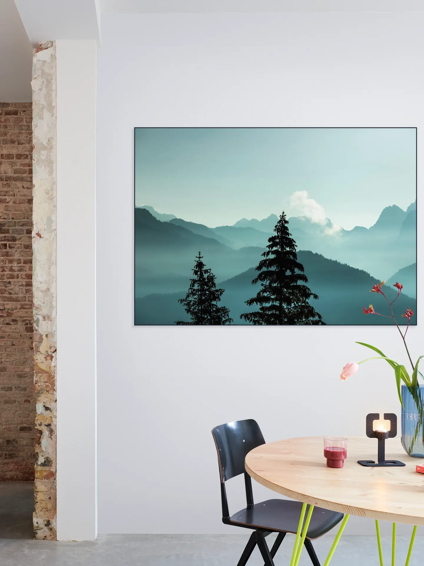Alpine Forest And Blue Mountain Layers
