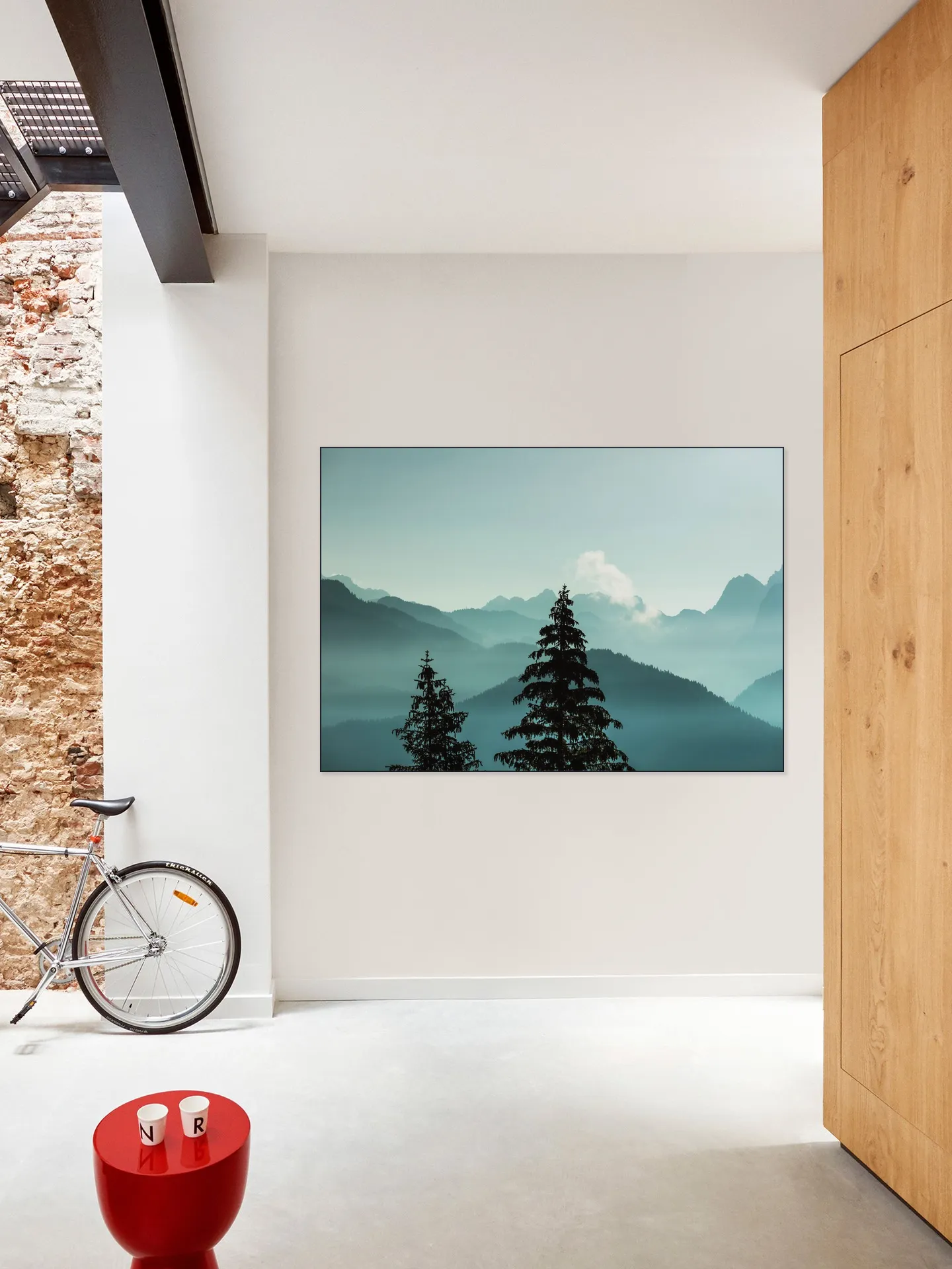 Alpine Forest And Blue Mountain Layers
