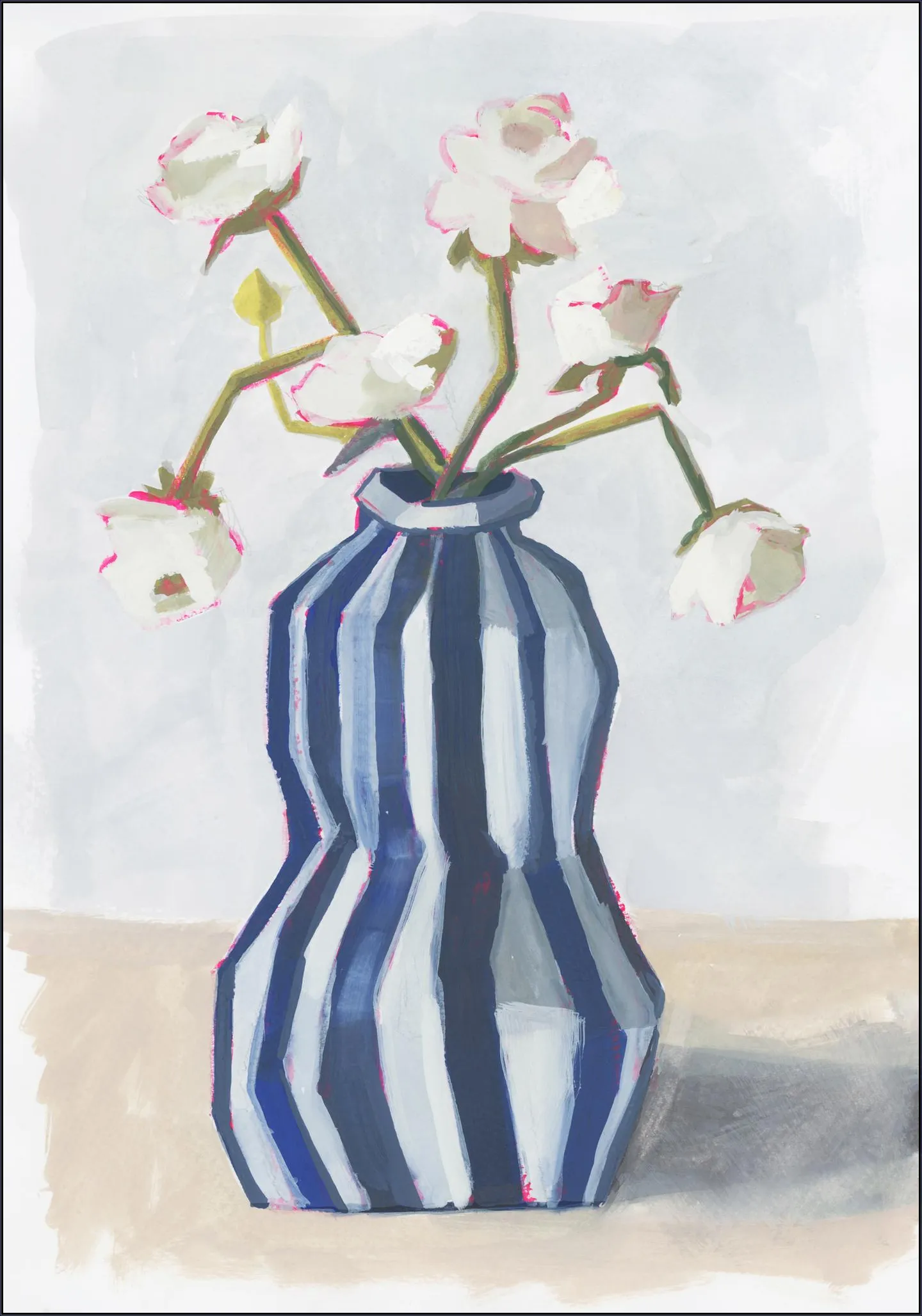 Flowers in a striped vase II