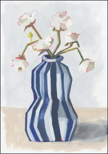 Flowers in a striped vase II
