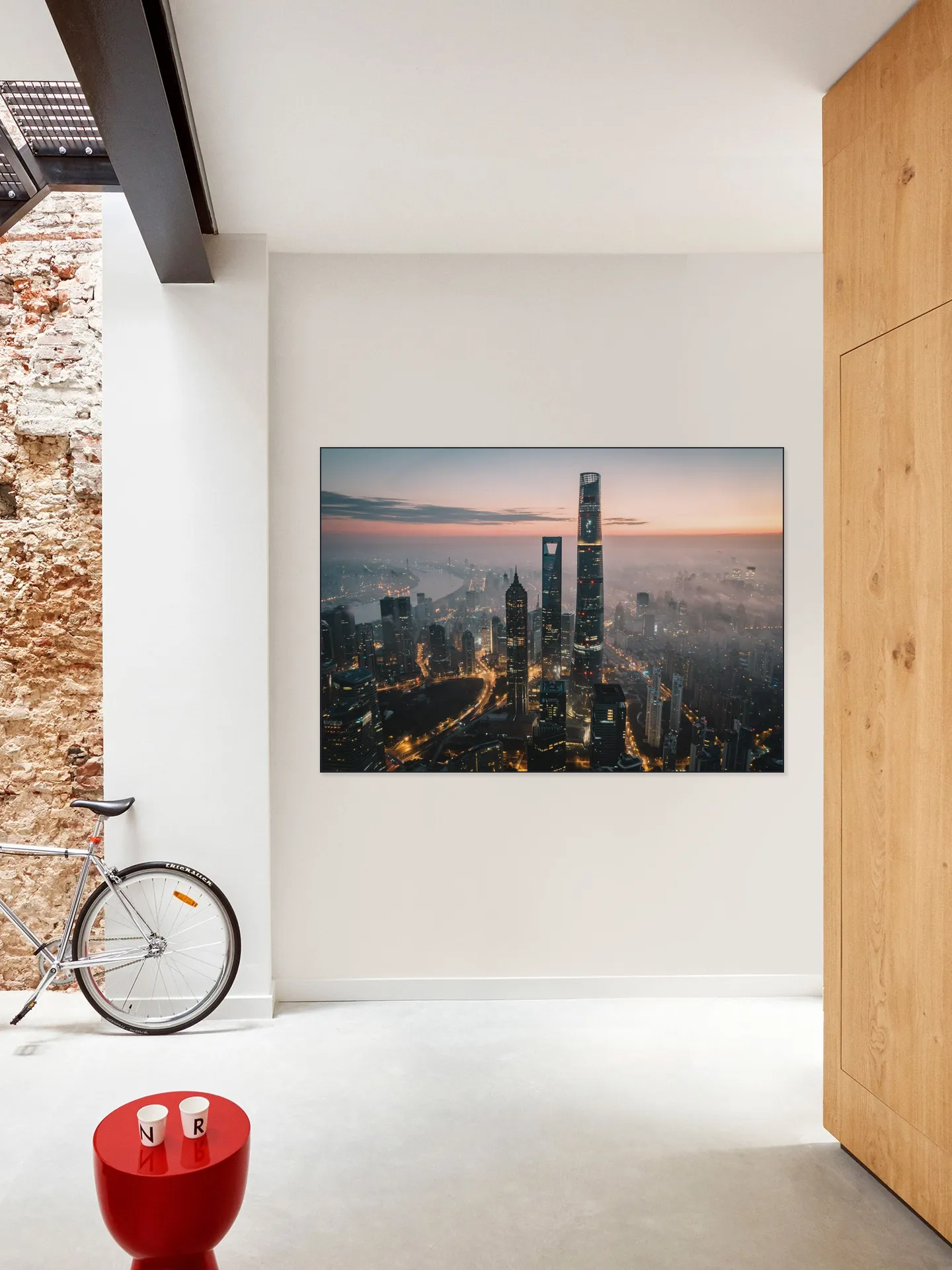 Aerial View of the Lujiazui Skyline China