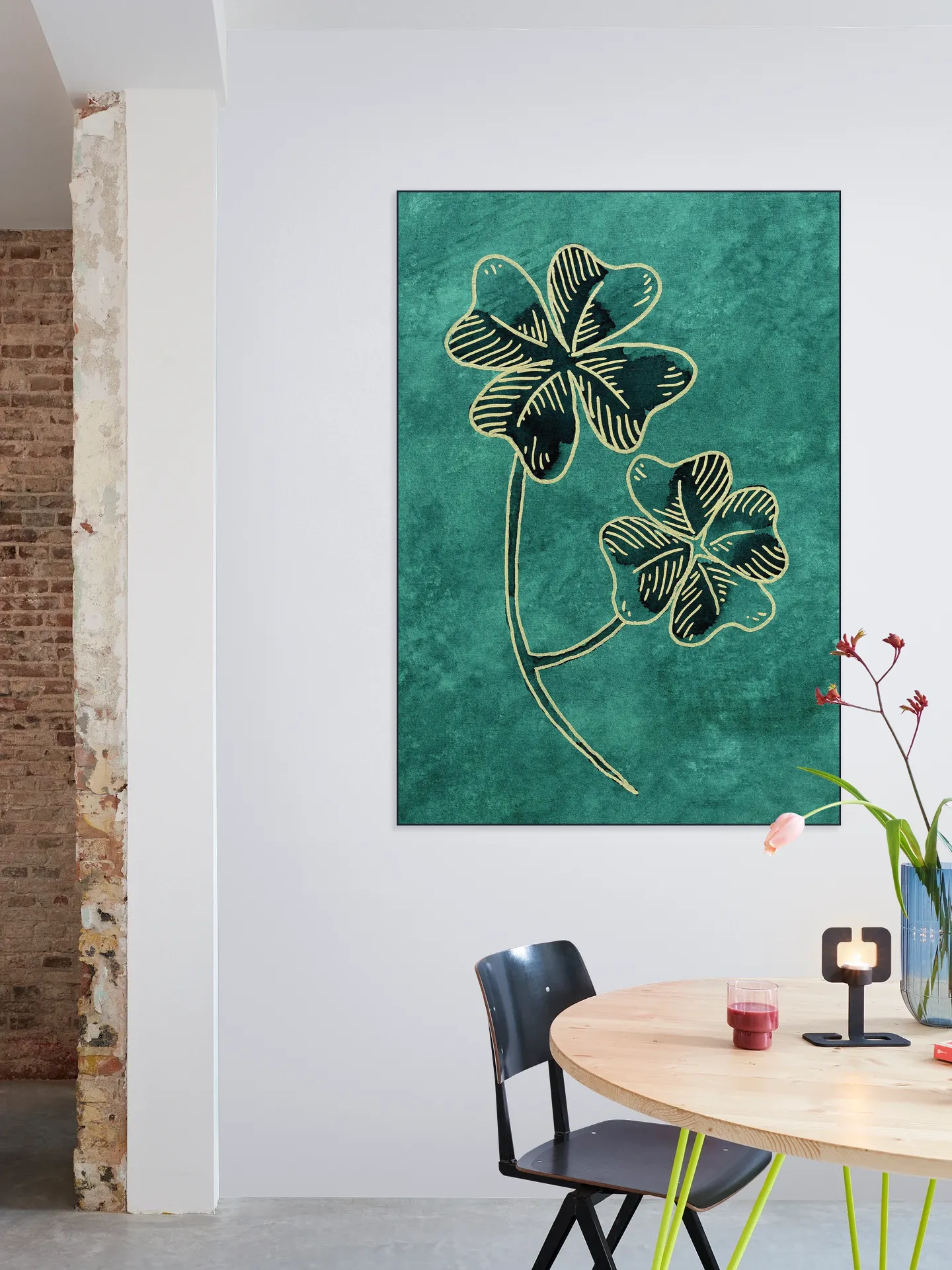 Four Leaf Clover Luck with Gold