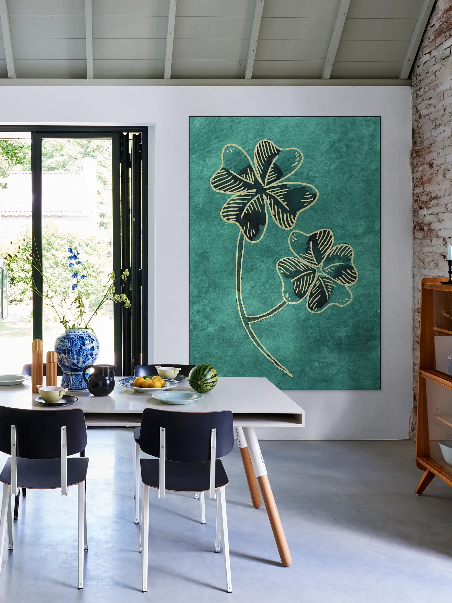 Four Leaf Clover Luck with Gold
