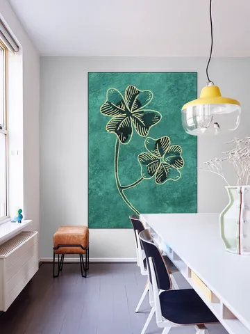 Four Leaf Clover Luck with Gold