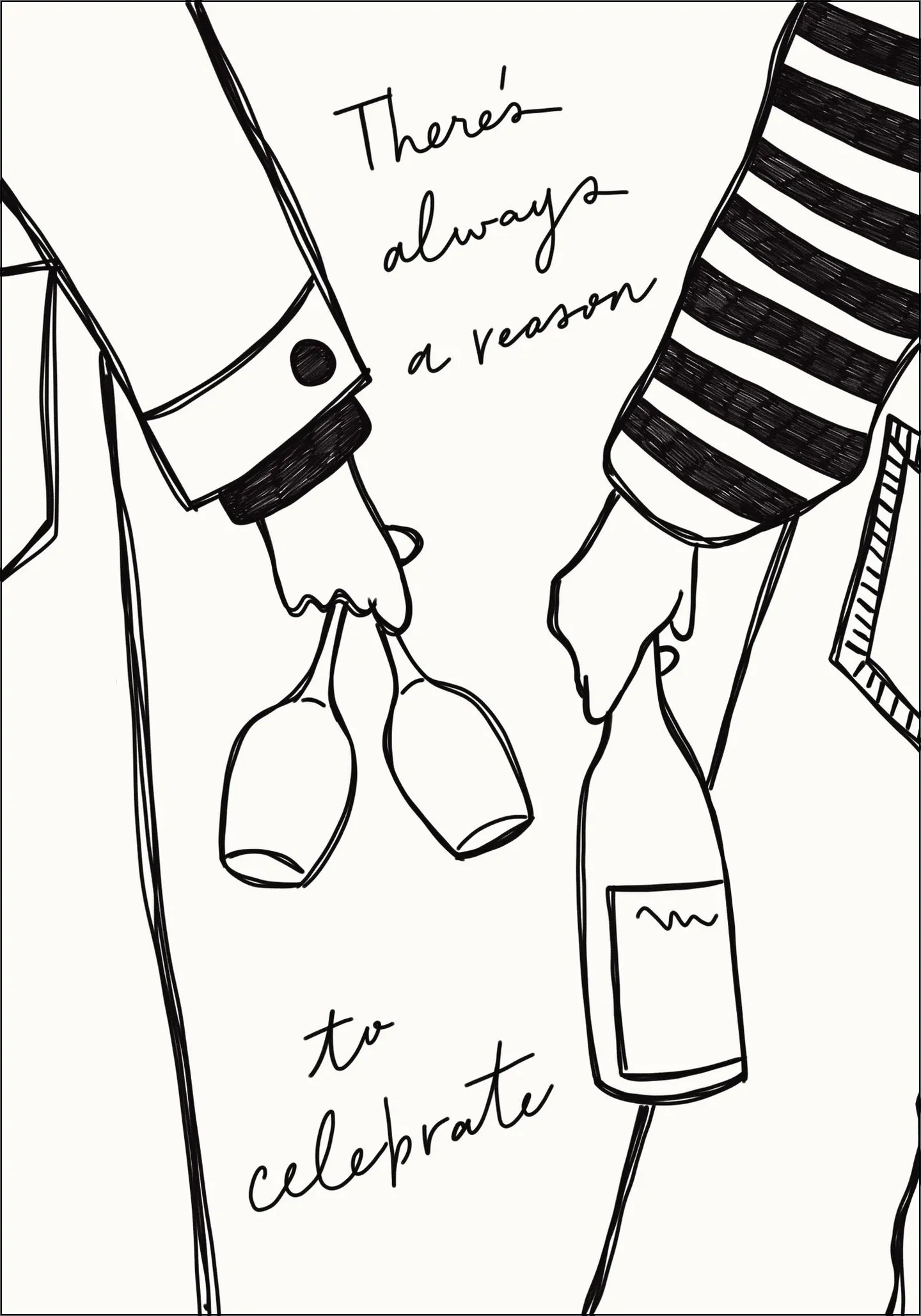 Woman holding wine bottle and wine glass