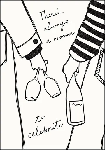 Woman holding wine bottle and wine glass