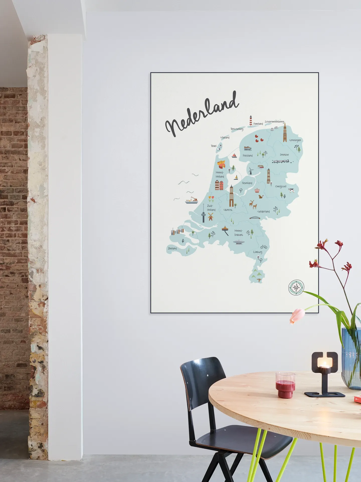 The Netherlands Kids Map blue