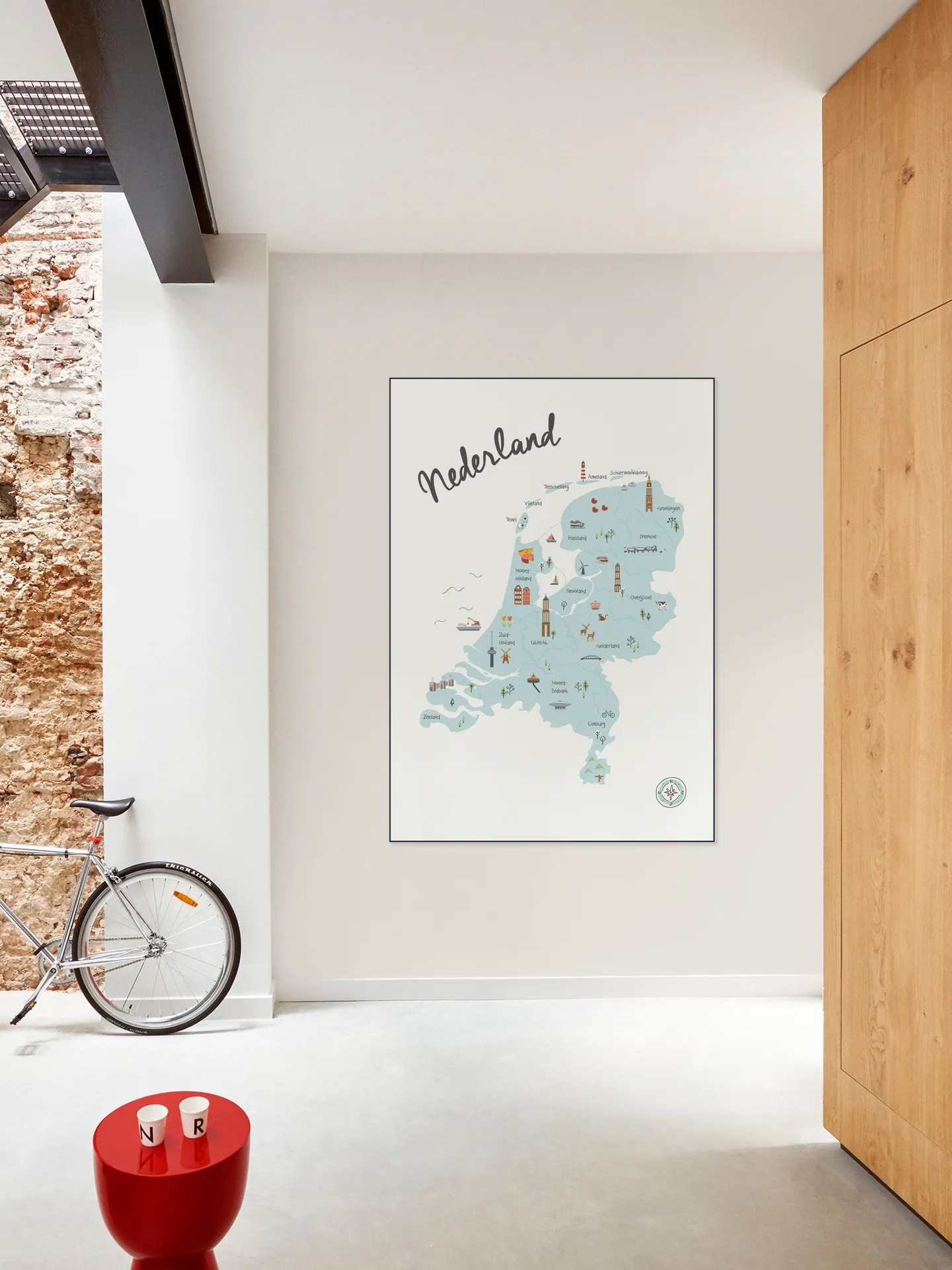 The Netherlands Kids Map blue