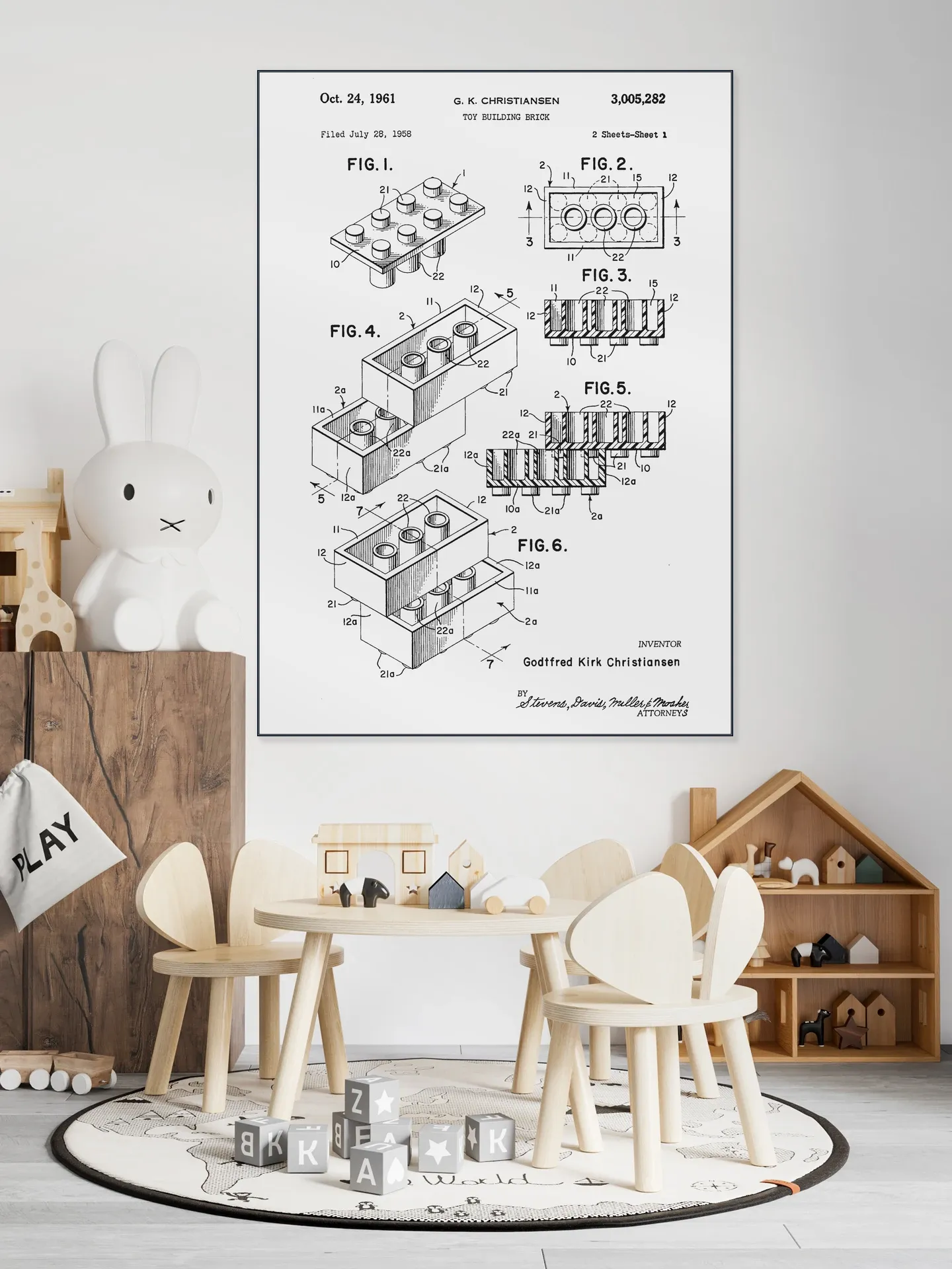 Lego Print Black & White