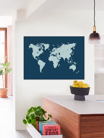 World Map navy