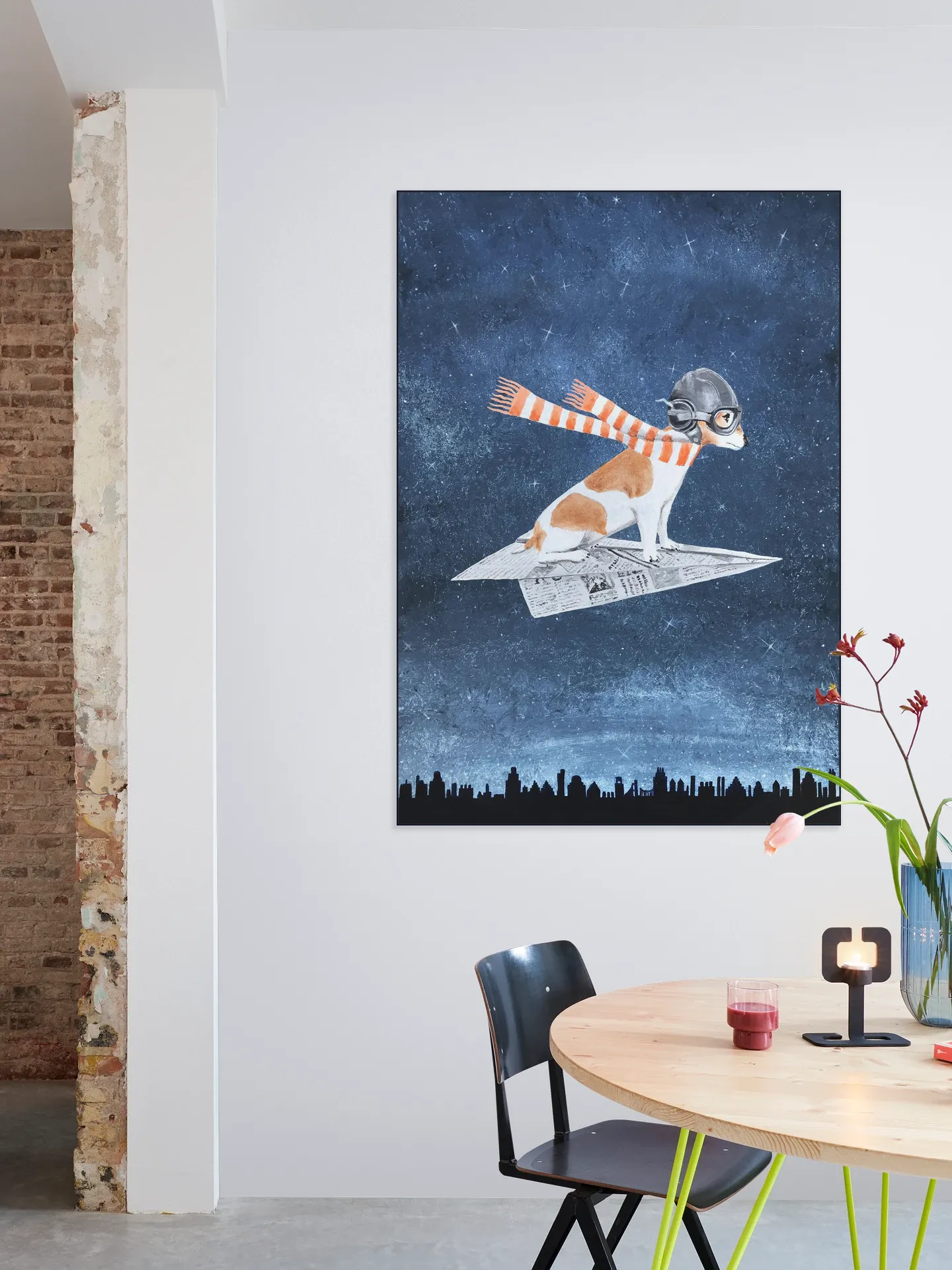 Jack Russell on paper plane