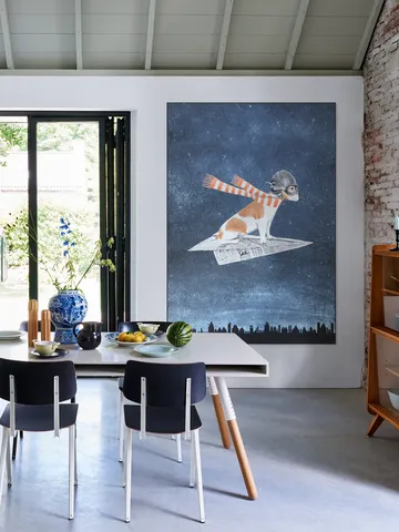 Jack Russell on paper plane