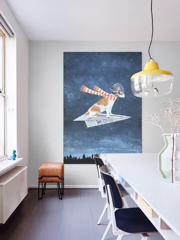 Jack Russell on paper plane