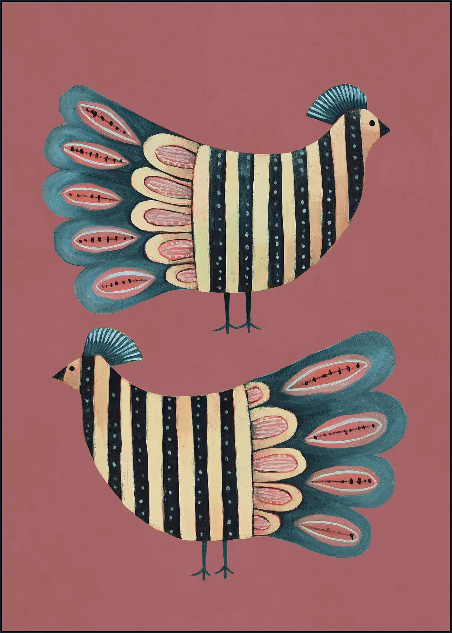 Striped Bird Pair