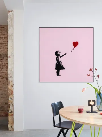 Girl with Balloon - pink