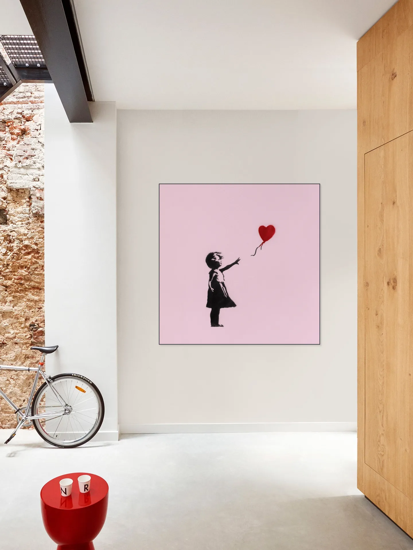 Girl with Balloon - pink