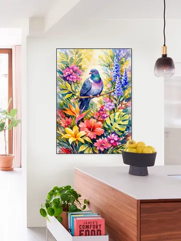 Dove Among Jungle Flowers