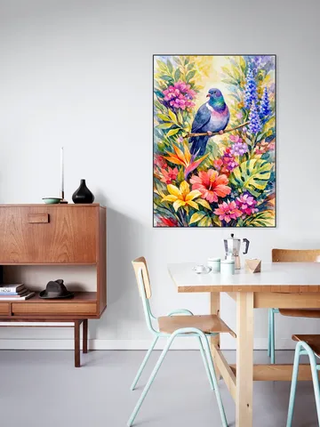 Dove Among Jungle Flowers