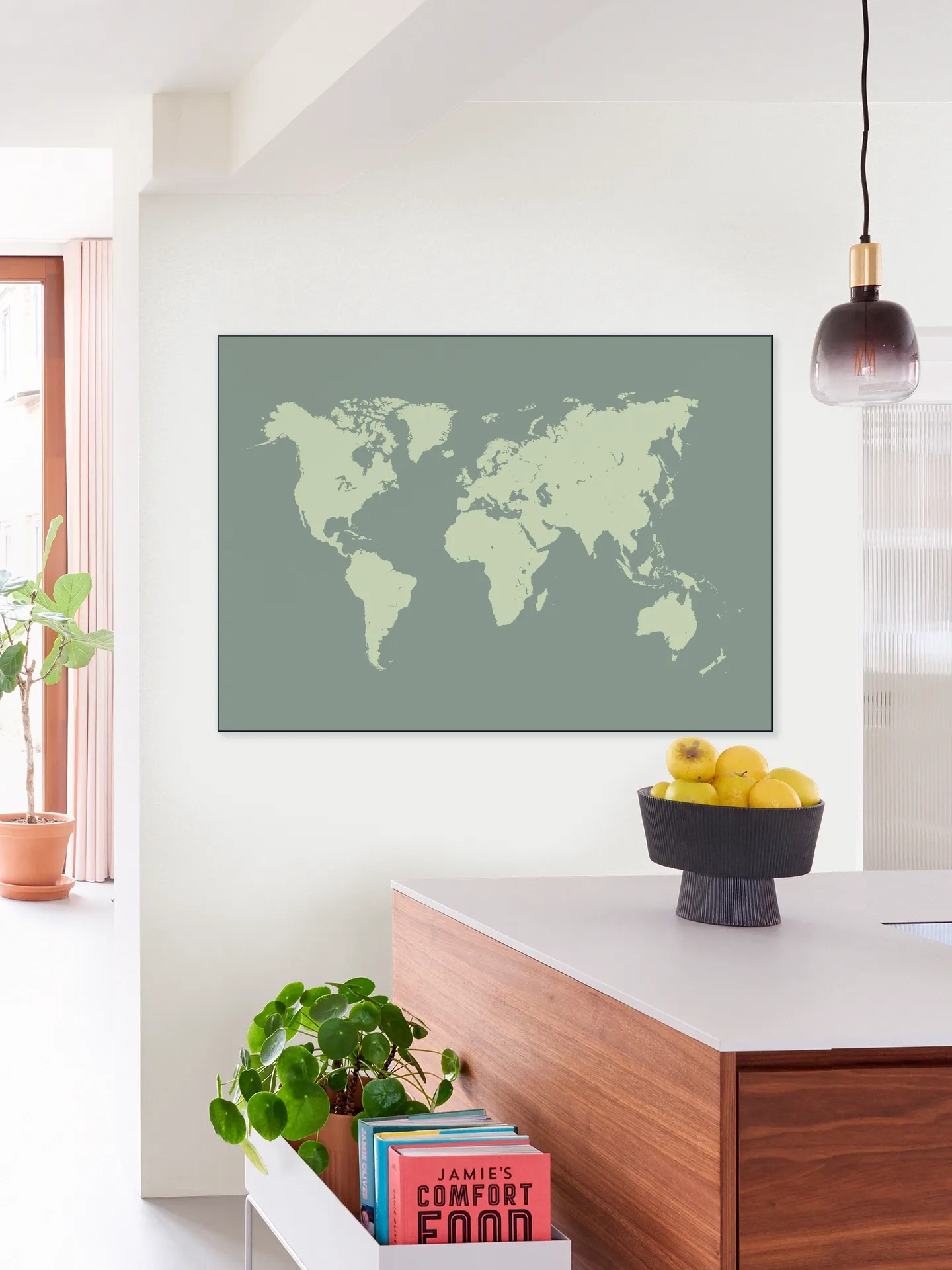 World Map olive