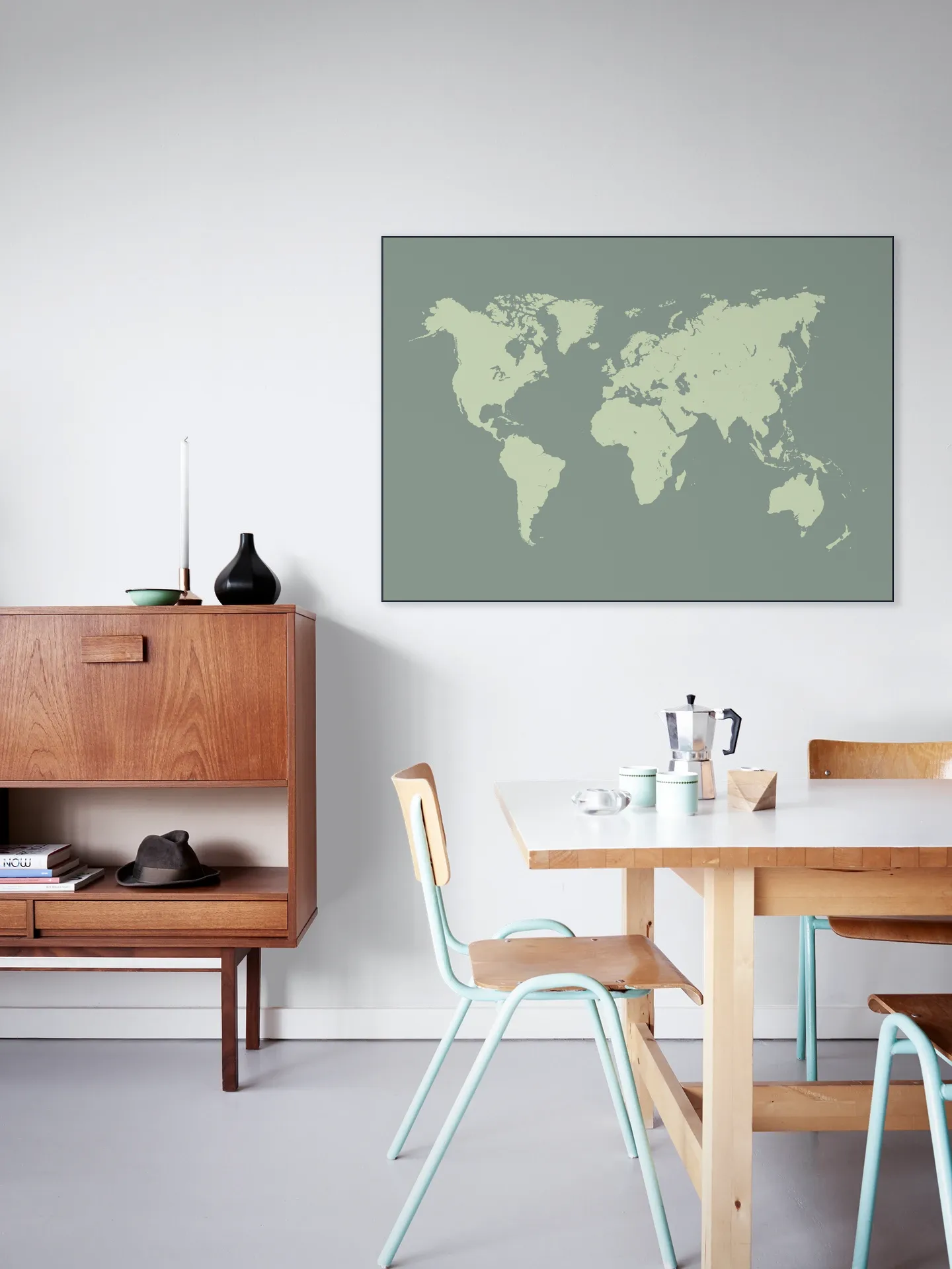 World Map olive