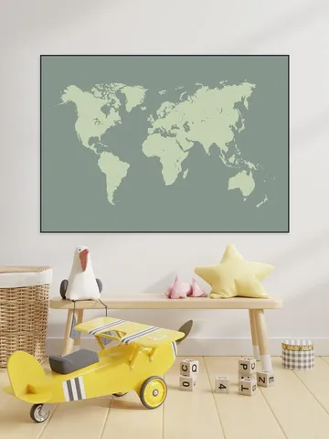 World Map olive