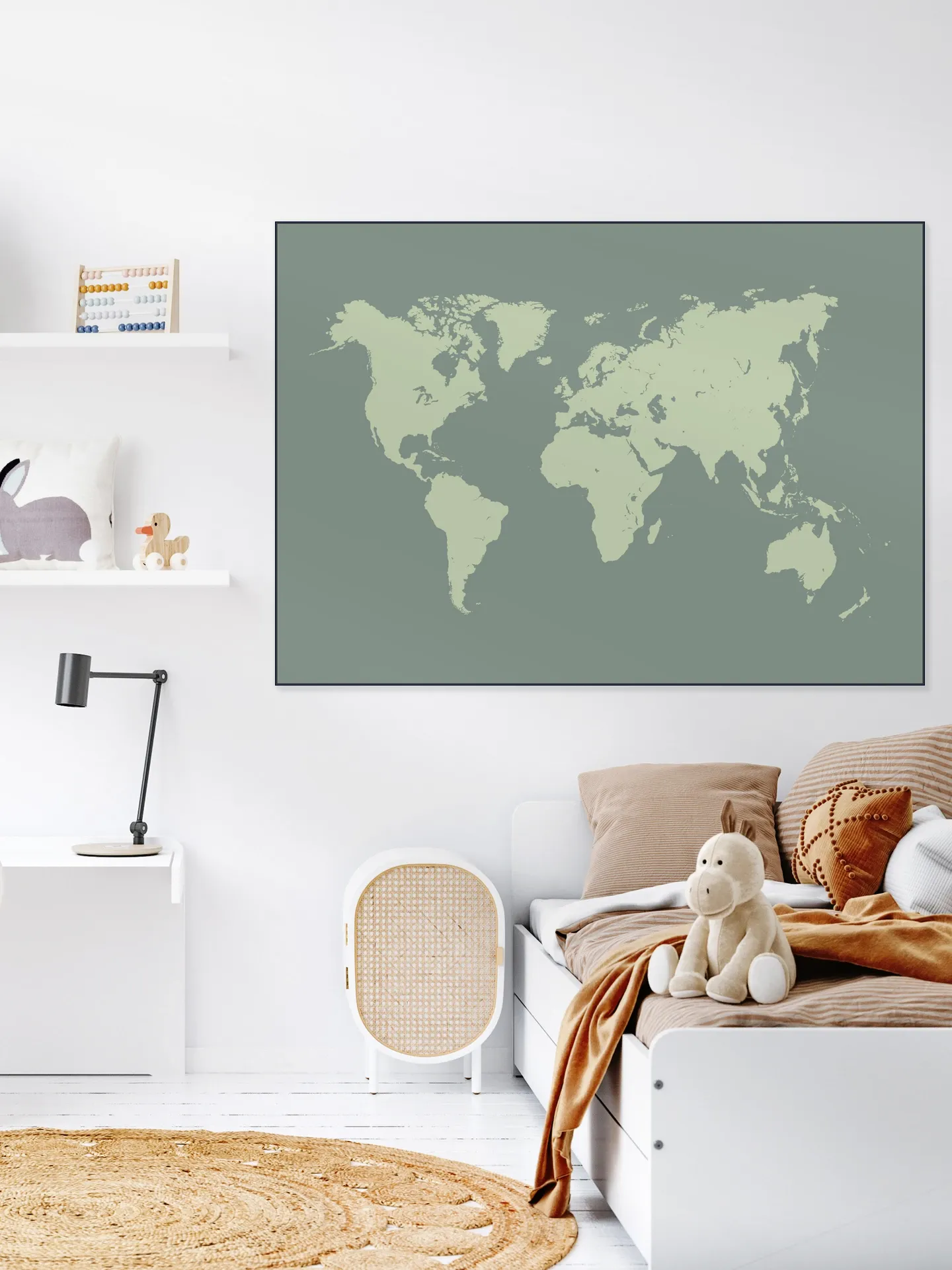 World Map olive