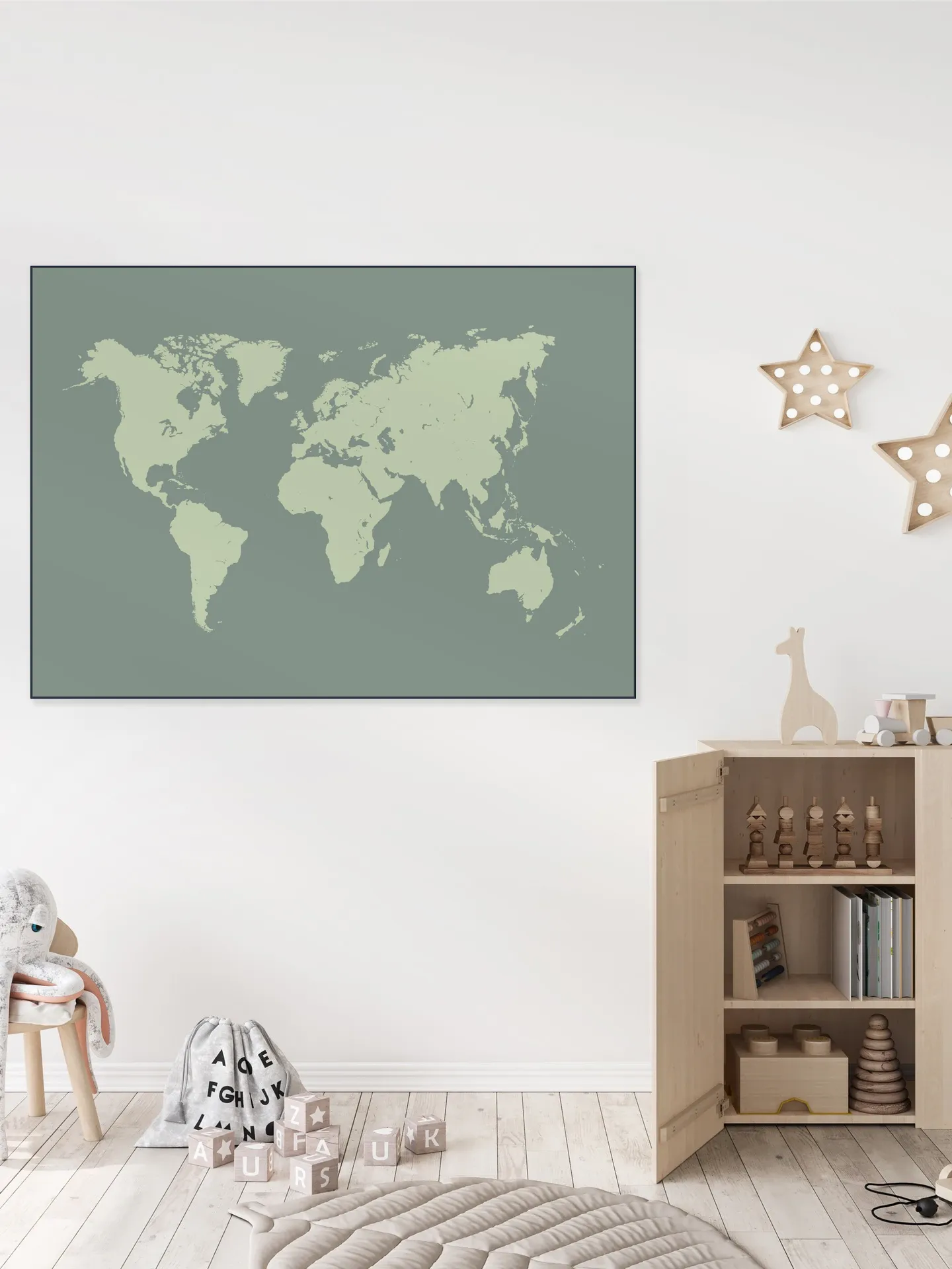 World Map olive