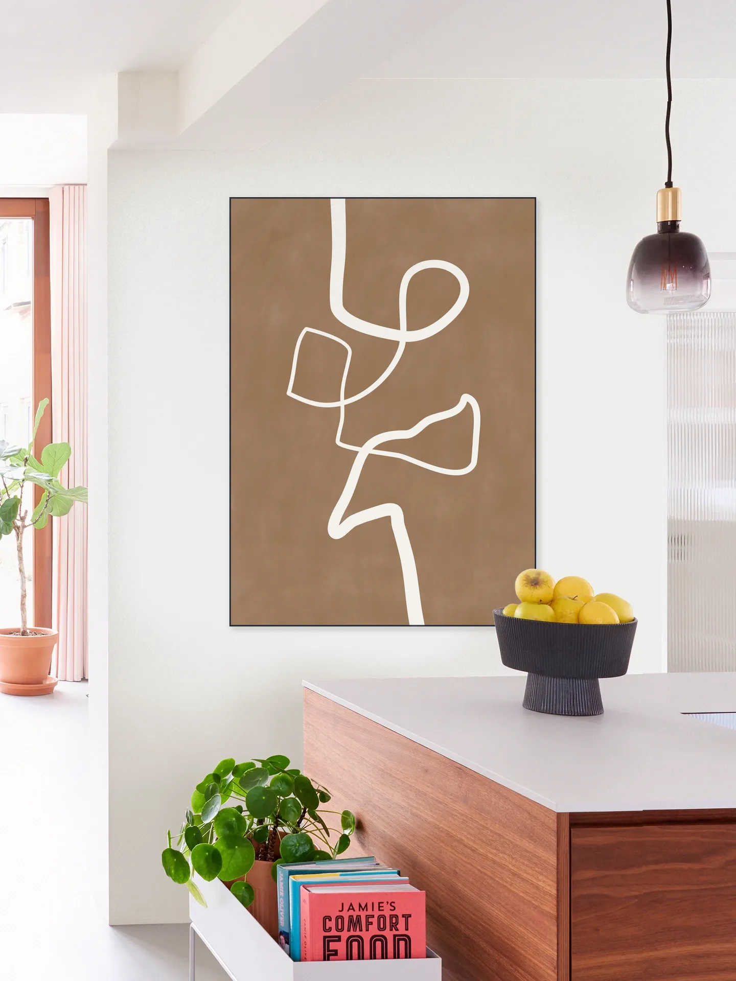 Brown Single Line Artwork