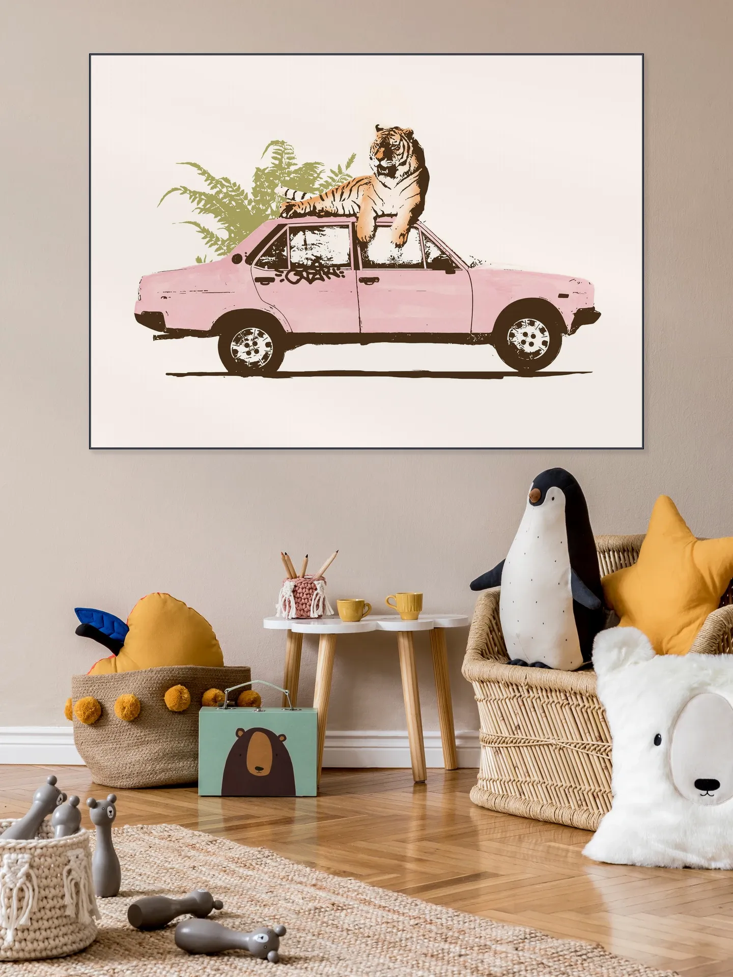 Tiger on Car